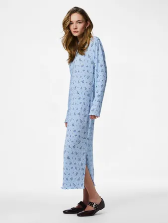Pcflora Ls Midi Dress Jrs Noos