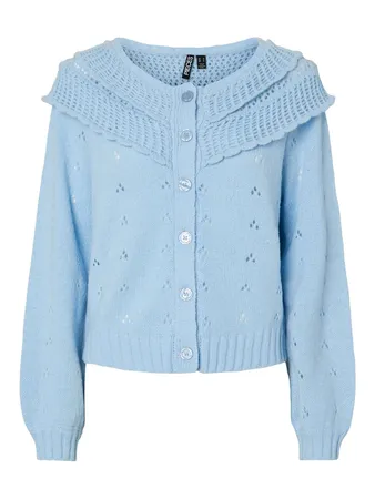 Pcdavis Ls O-neck Frill Cardig