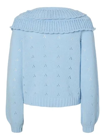 Pcdavis Ls O-neck Frill Cardig
