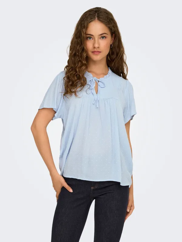 Jdylima Life S/s Top Wvn Noos